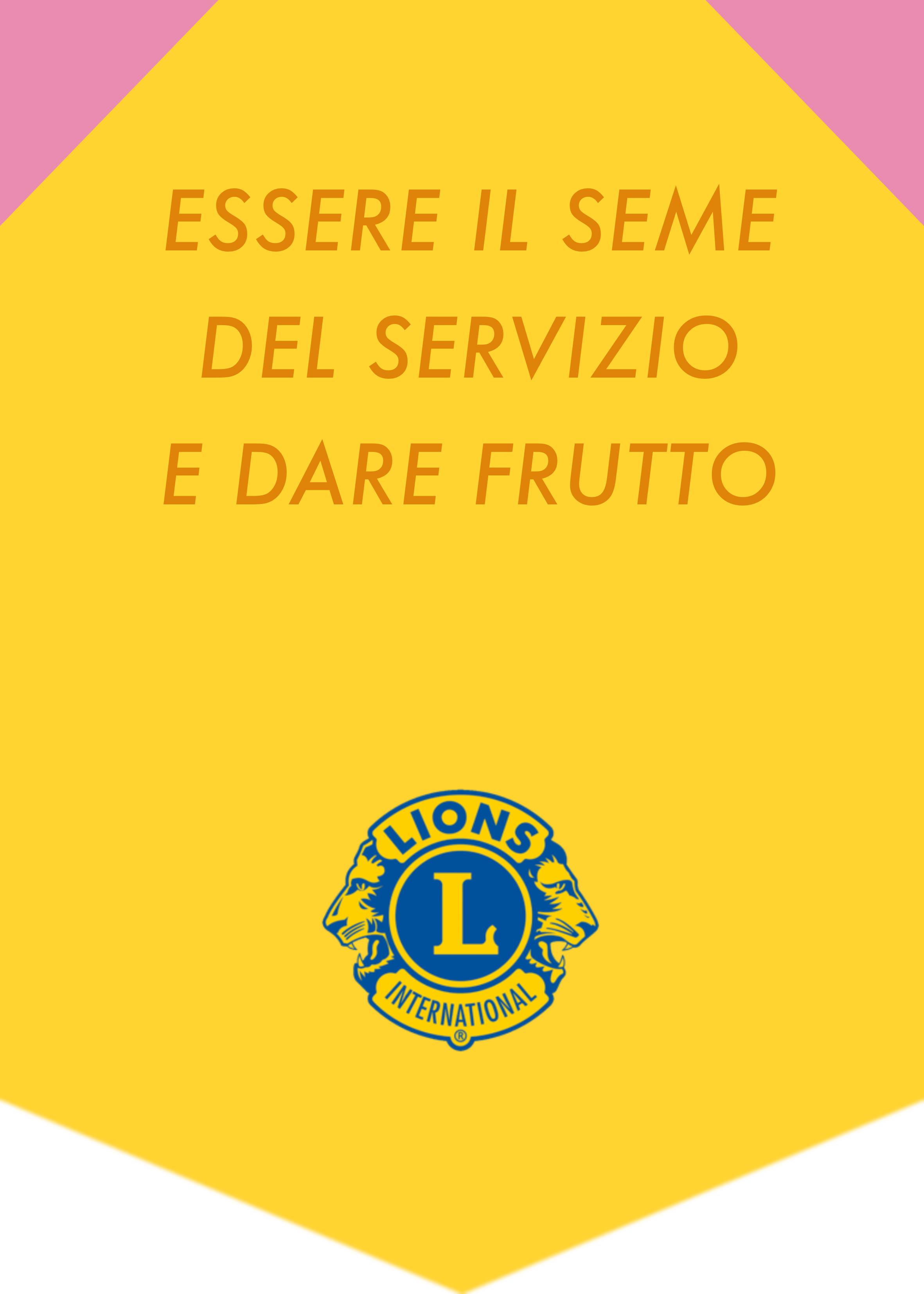 Labaretto del Lions Club Milano Ovest - retro, con il motto del Club